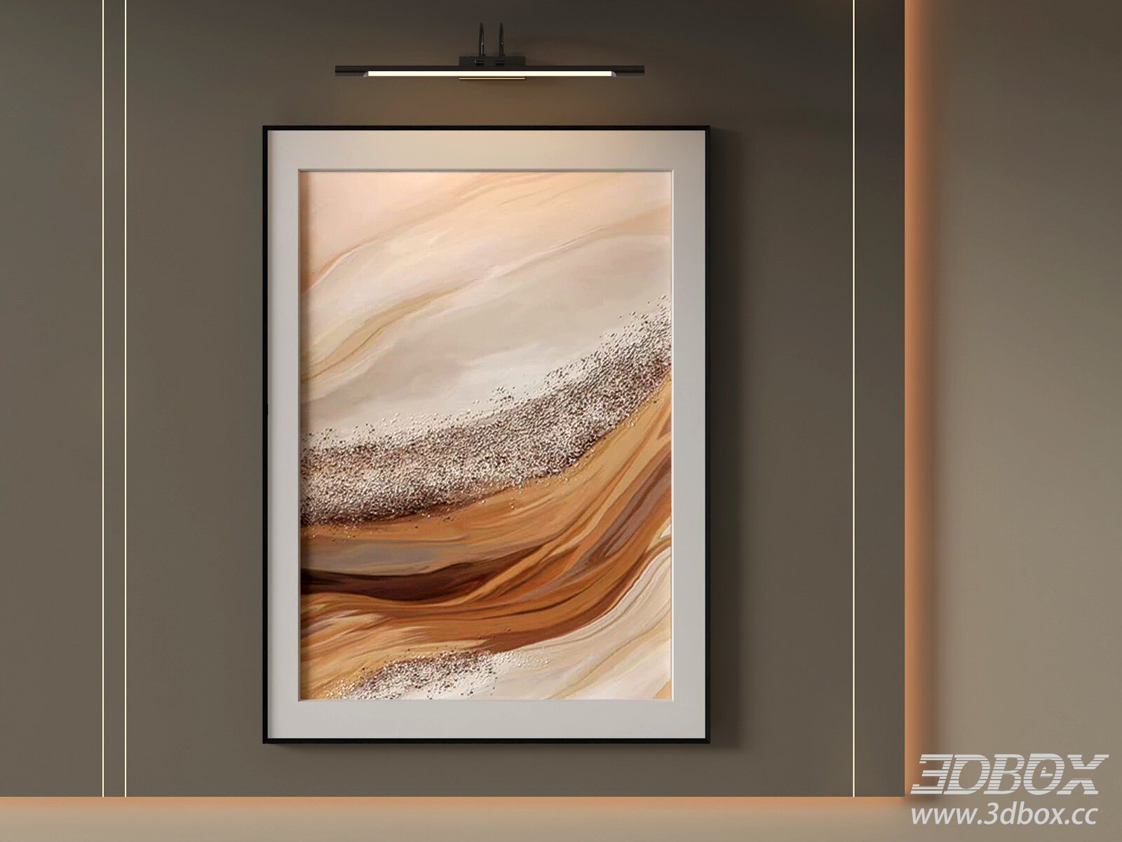 Modern Abstract Framed Wall Art Decor 3D model - thumbnail 1
