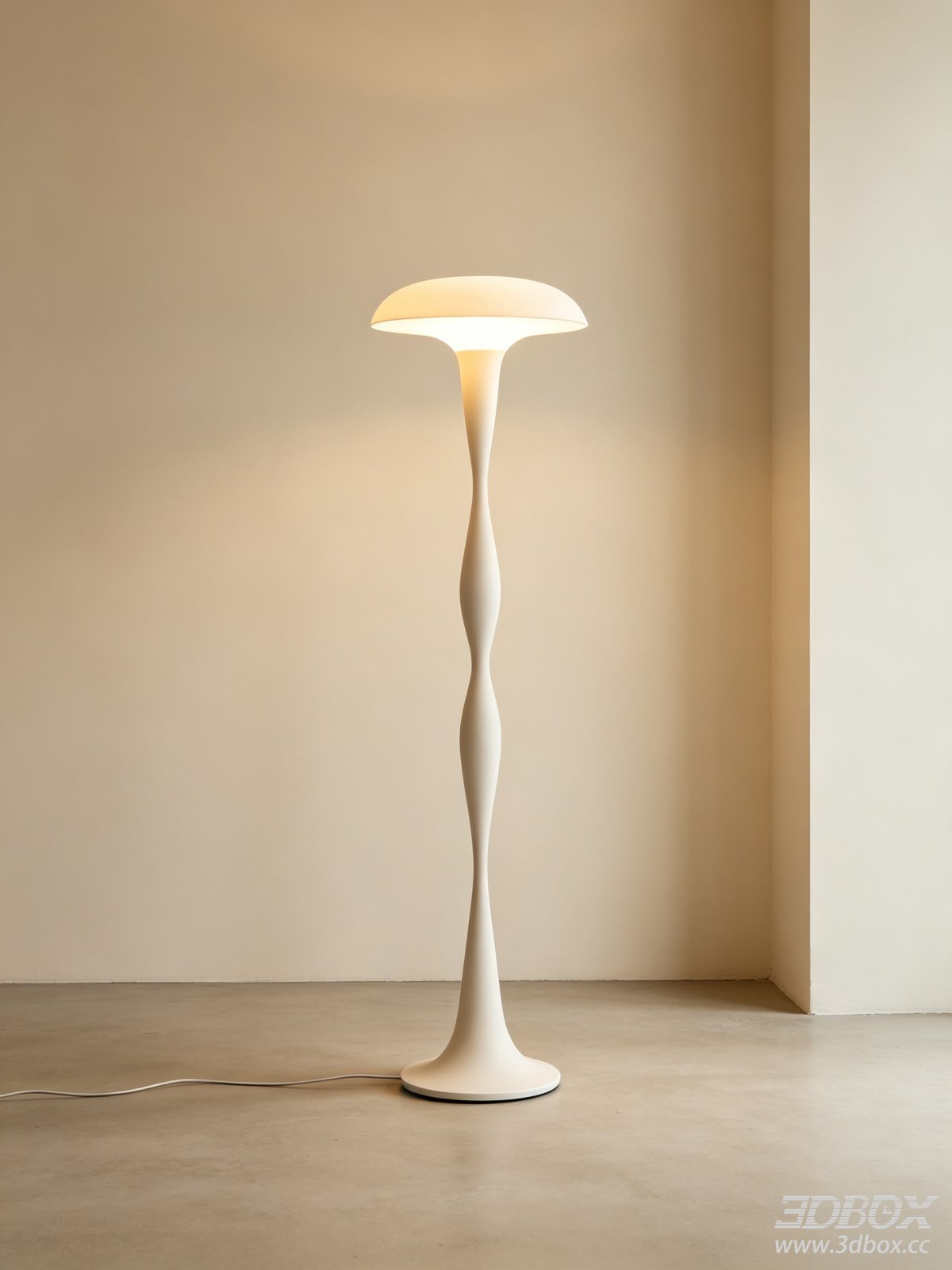 Modern Minimalist White Artistic Floor Lamp Ambient Lighting 3D model - front view