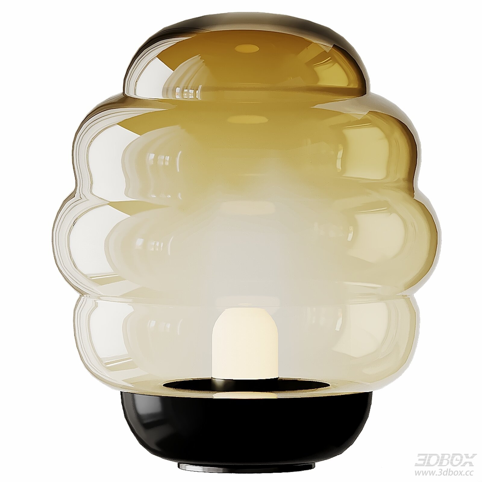 Modern Amber Glass Table Lamp 3D model - thumbnail 1