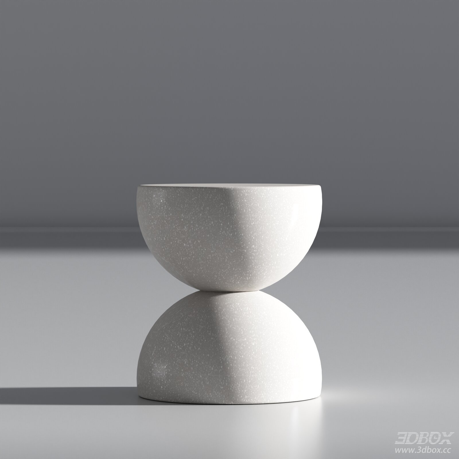 Modern White Terrazzo Side Table 3D model - front view