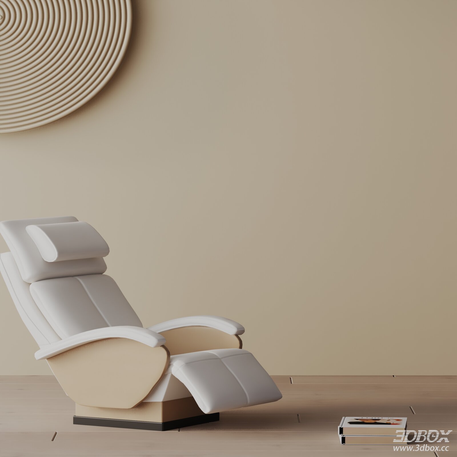 Modern Leather Massage Armchair 3D model - front view