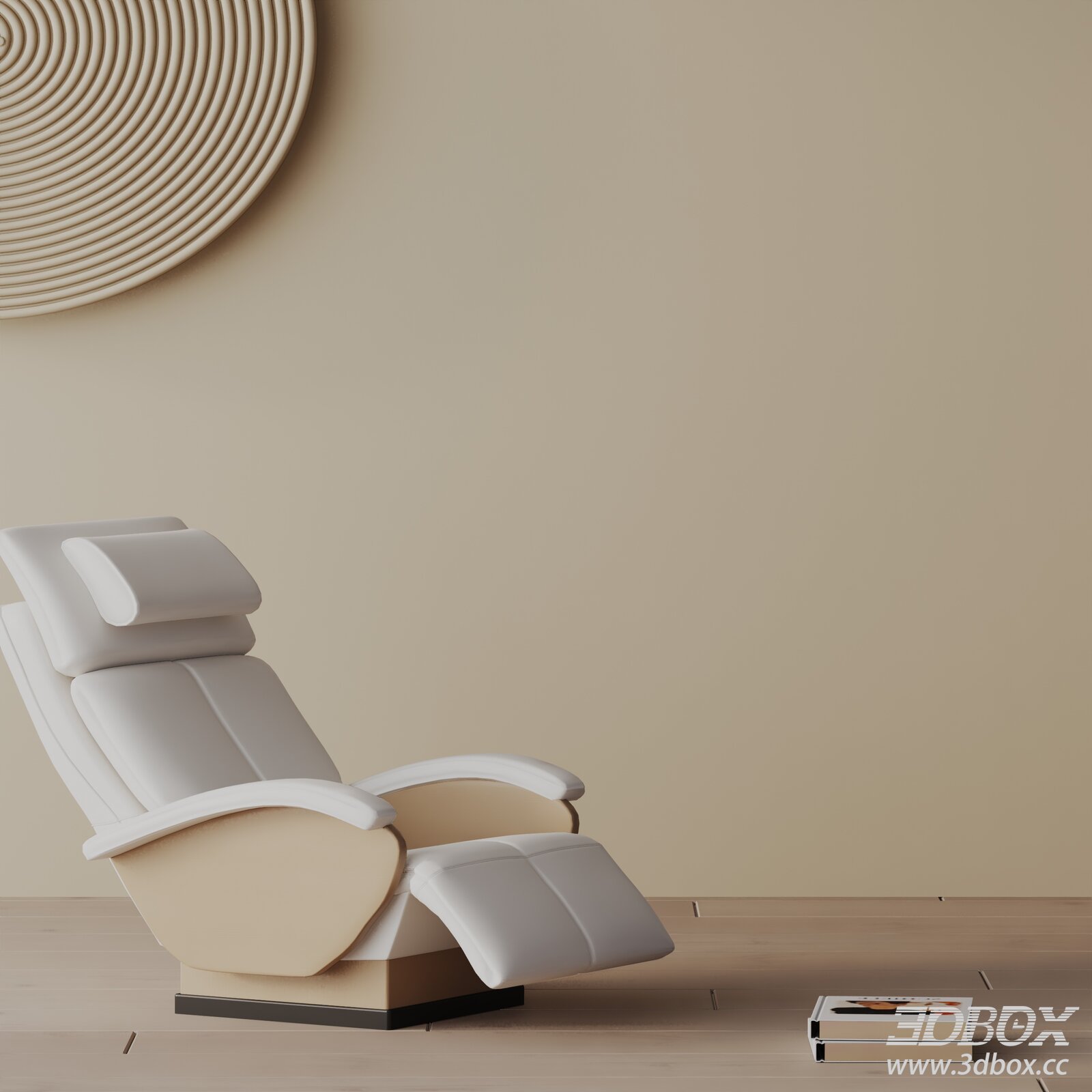 Modern Leather Massage Armchair 3D model - thumbnail 1