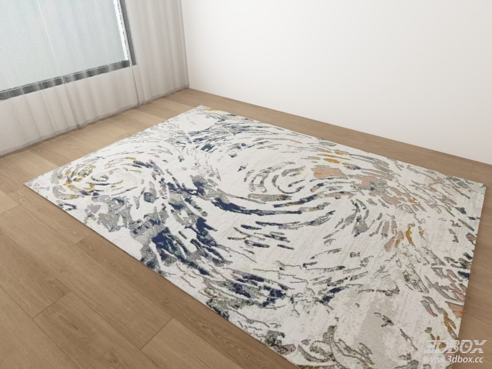 Modern Abstract Pattern Floor Carpet 3D model - front view