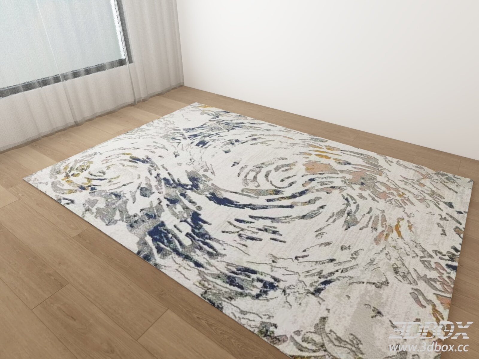 Modern Abstract Pattern Floor Carpet 3D model - thumbnail 1