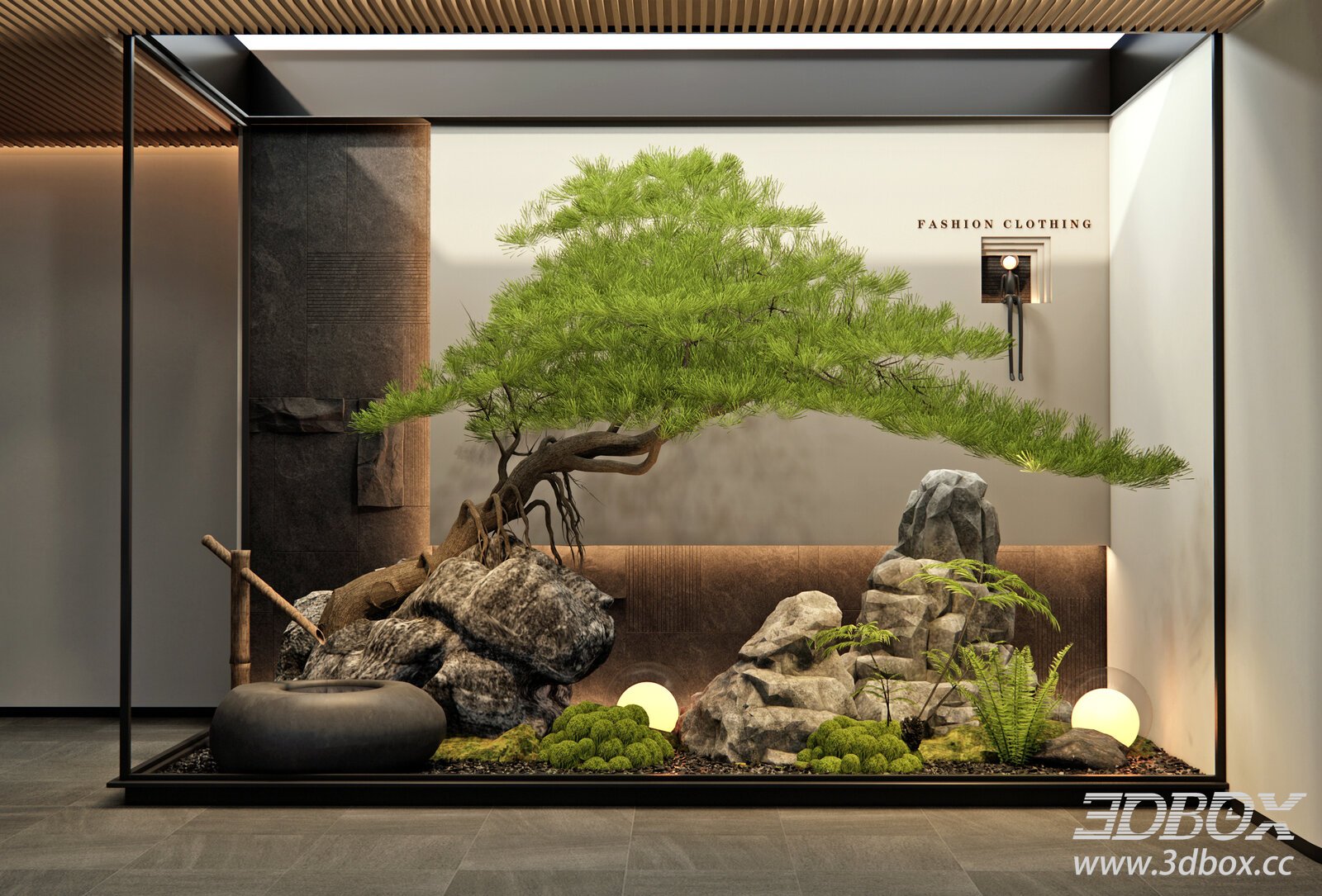 New Chinese Style Indoor Zen Landscape Scene 3D model - thumbnail 1