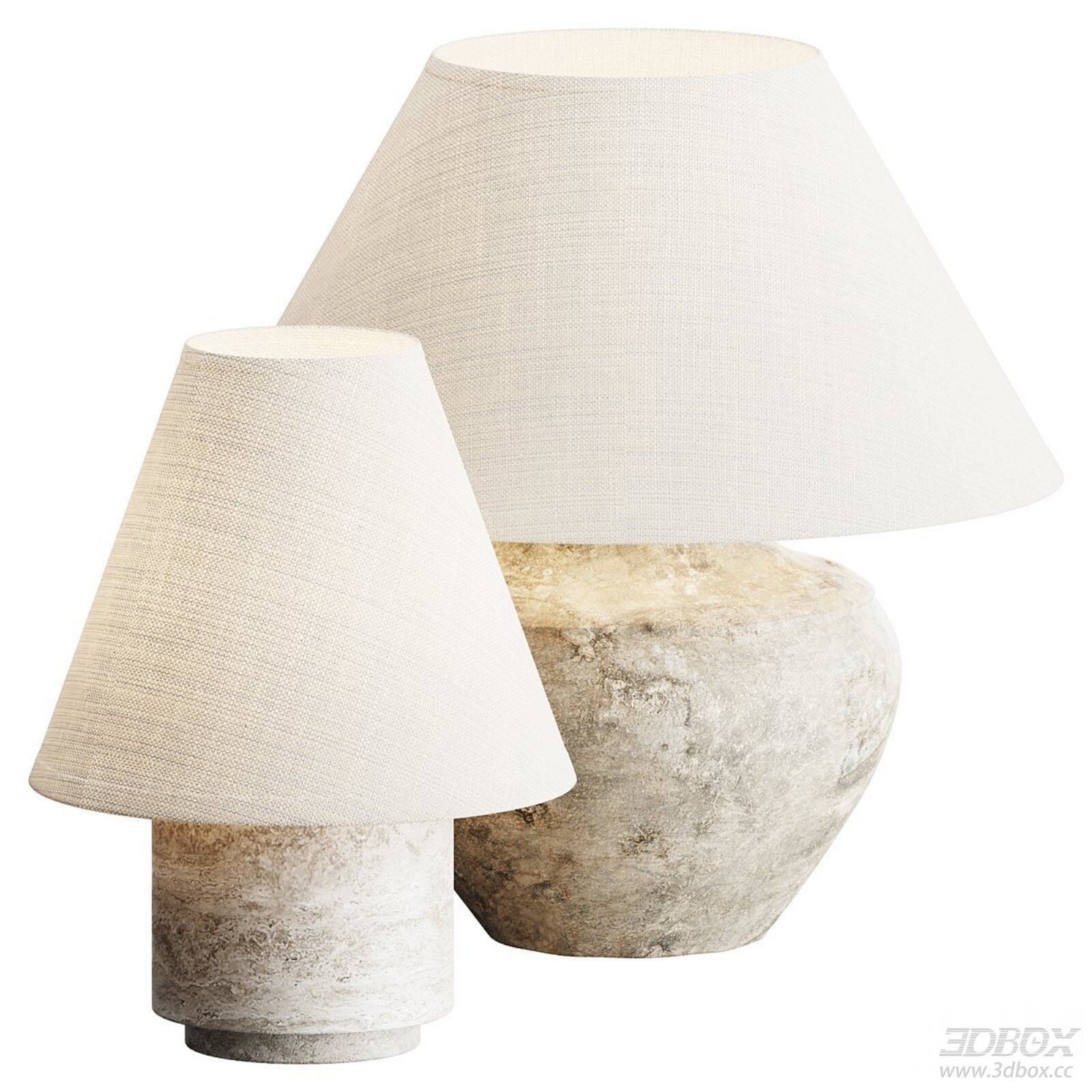Calabria Table Lamps Set of 2 3D model - front view