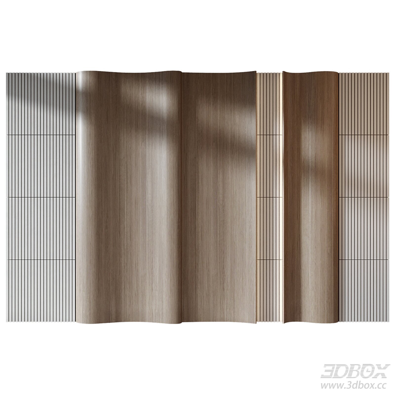 Modern Decorative Wooden 3D Wall Panel Set 3D model - thumbnail 1