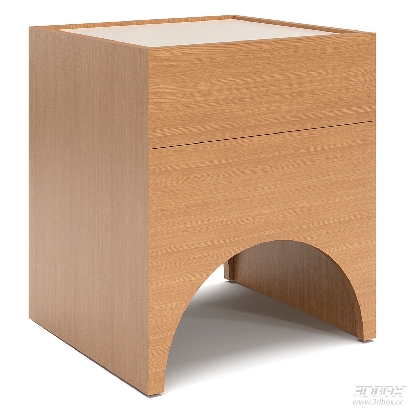 Nordic Minimalist Wooden Nightstand Side Table 3D model - front view