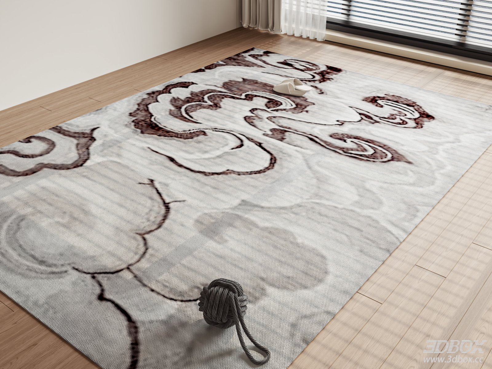 New Chinese Style Abstract Pattern Carpet 3D model - front view