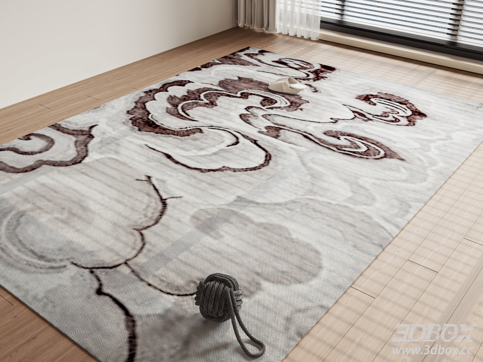 New Chinese Style Abstract Pattern Carpet 3D model - thumbnail 1