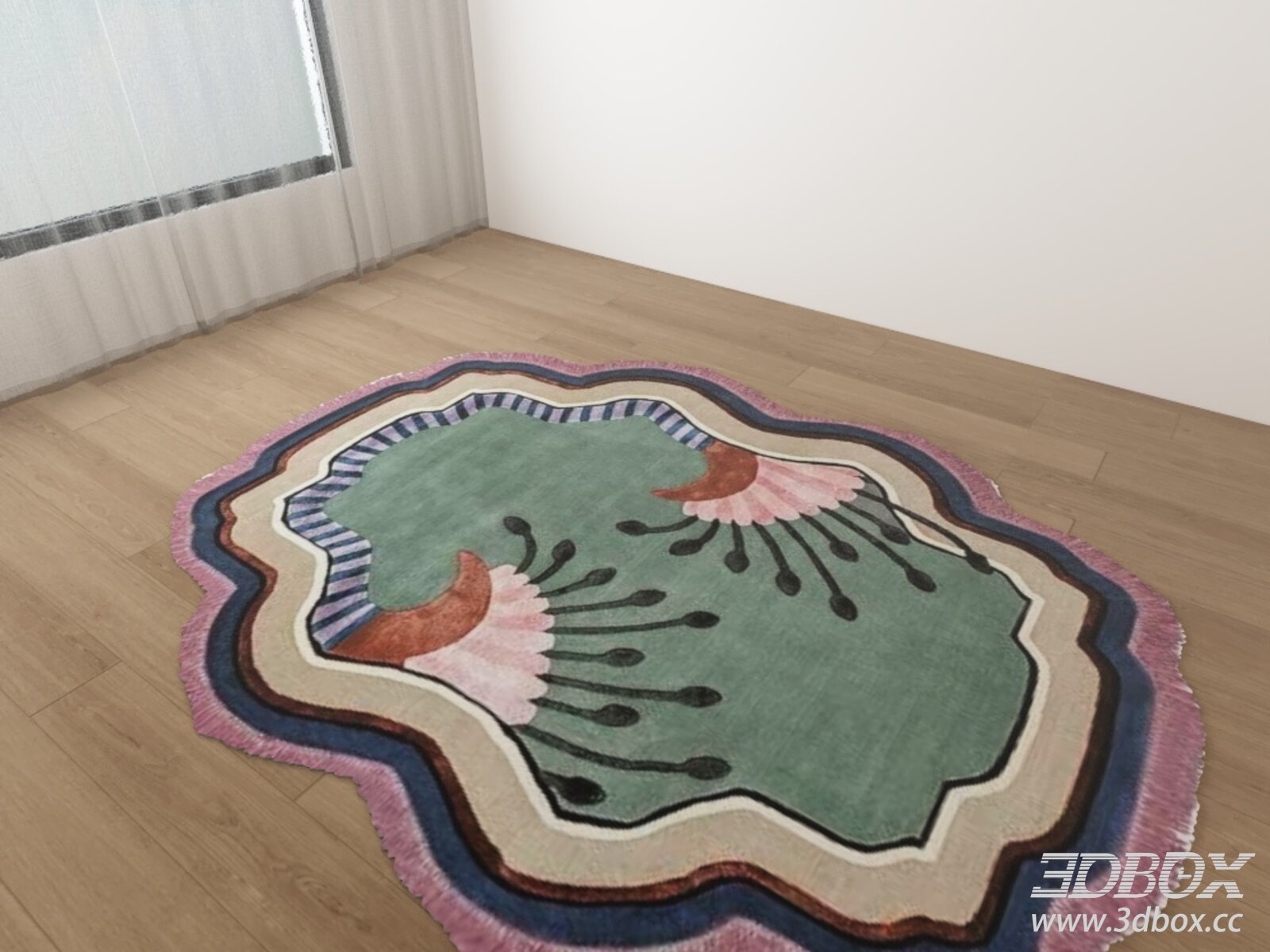 Irregular Dopamine Style Artistic Carpet 3D model - thumbnail 1