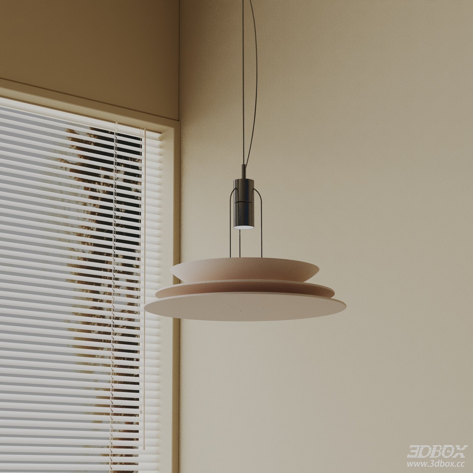 Modern Minimalist Pendant Ceiling Lamp 3D model - thumbnail 1