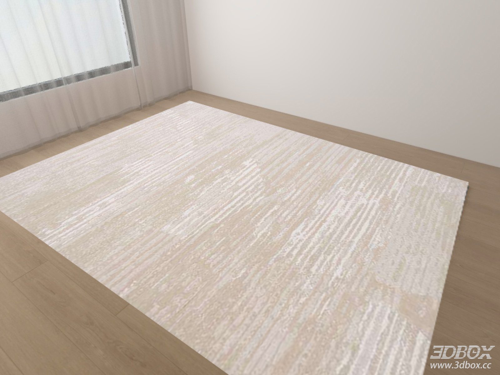 Modern Beige Textured Minimalist Carpet 3D model - thumbnail 1