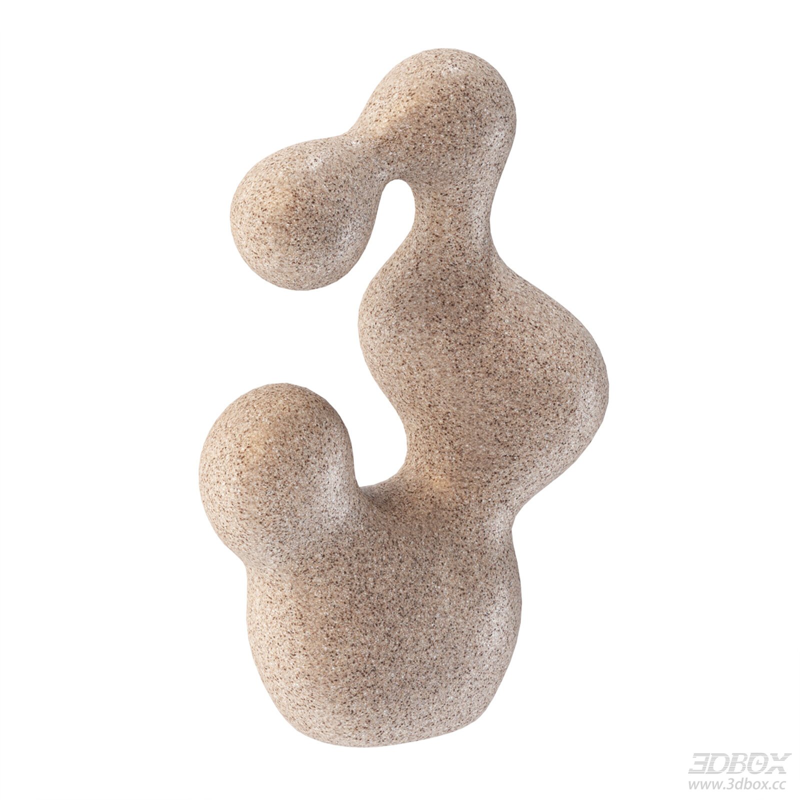 Modern Abstract Speckled Stone Decor Sculpture 3D model - front view