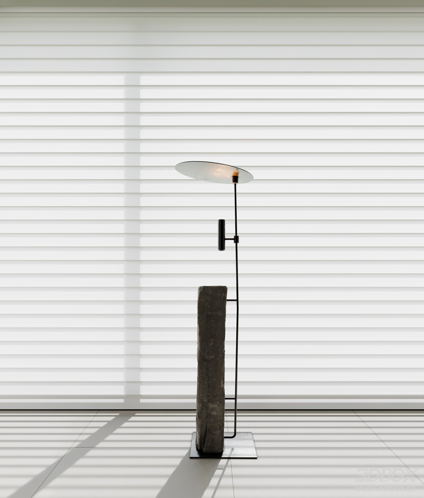 Modern Artistic Stone Base Floor Lamp 3D model - front view