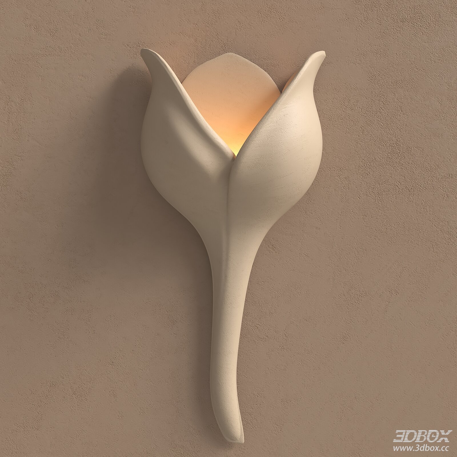 Floral Wabi Sabi Wall Lamp Modern Bedside Sconce 3D model - front view