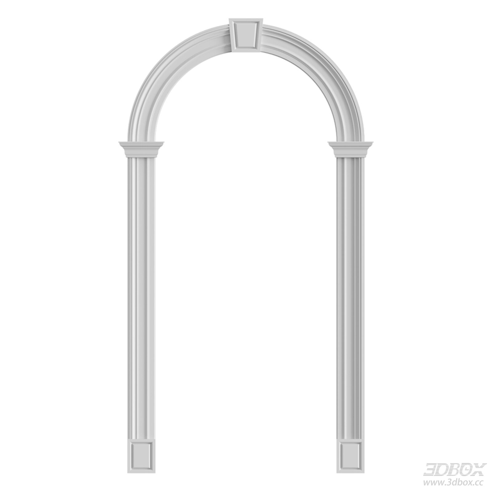 Classical Plaster Arch Facade Decorative Element 3D model - front view