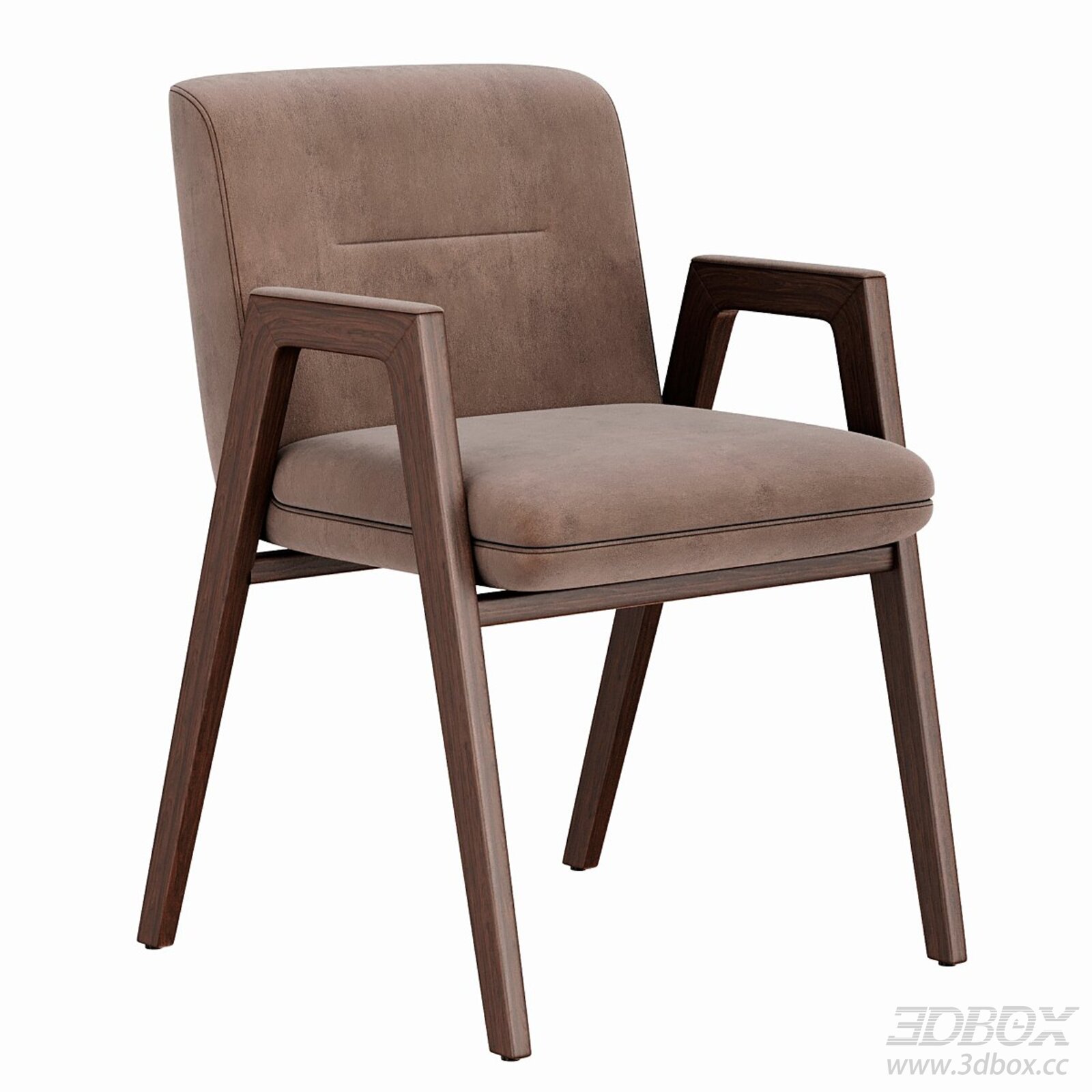 Minotti Lance Modern Wooden Frame Armchair 3D model - thumbnail 1