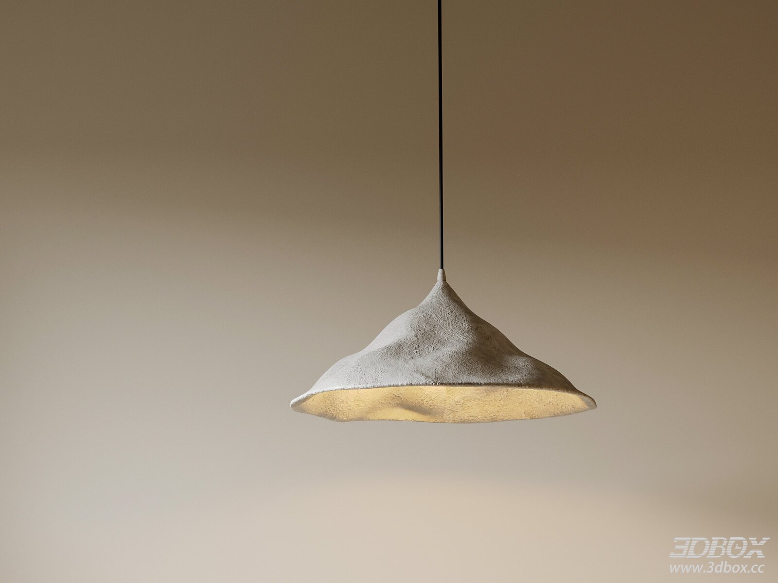 Modern Textured Plaster Wabi Sabi Pendant Ceiling Lamp 3D model - front view