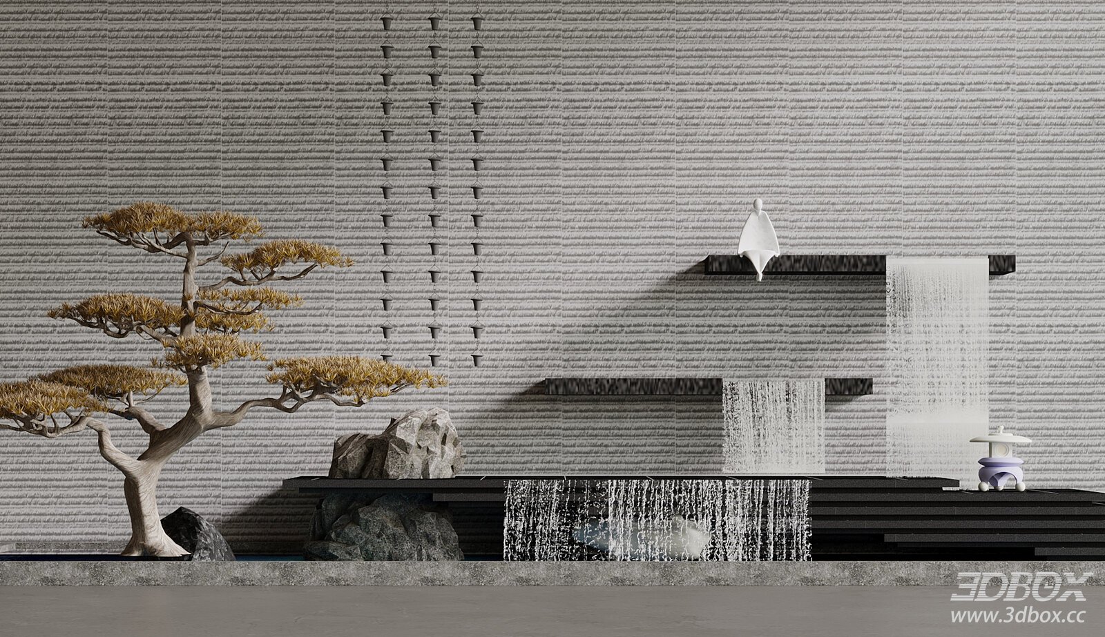 Modern Interior Scene 3D model - front view