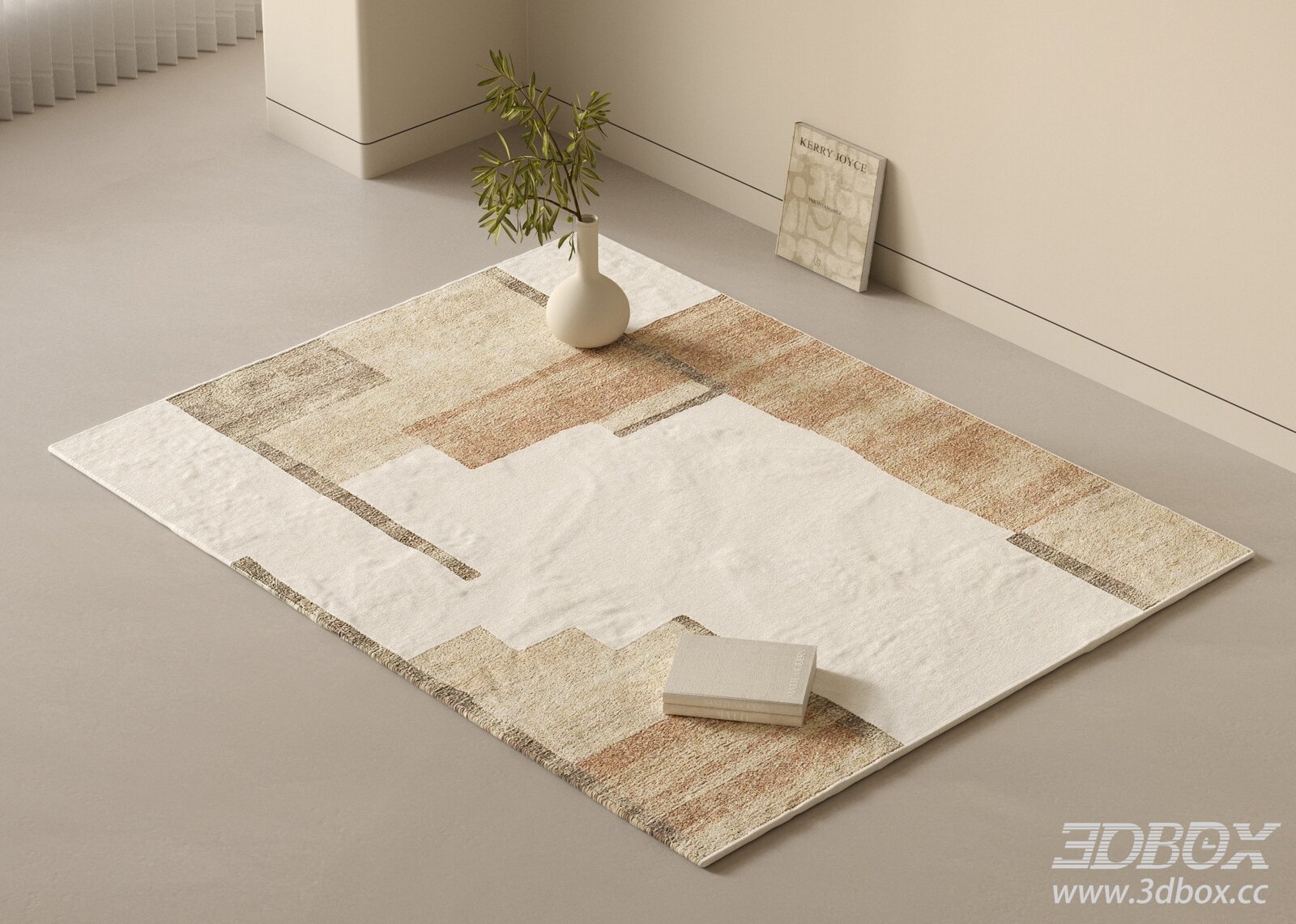 Modern Abstract Geometric Square Carpet 3D model - thumbnail 1