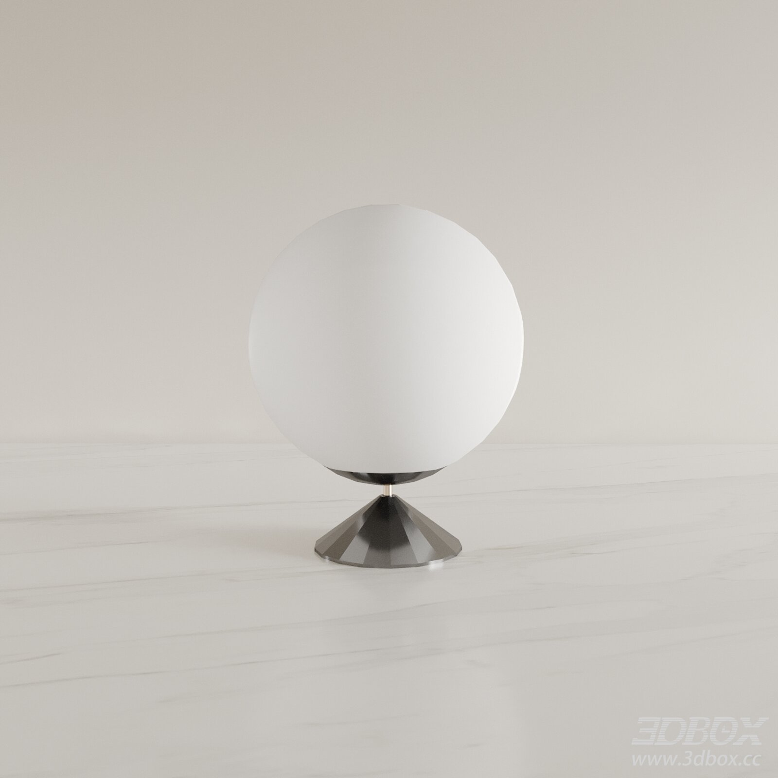 Modern Spherical Glass Shade Table Lamp 3D model - thumbnail 1