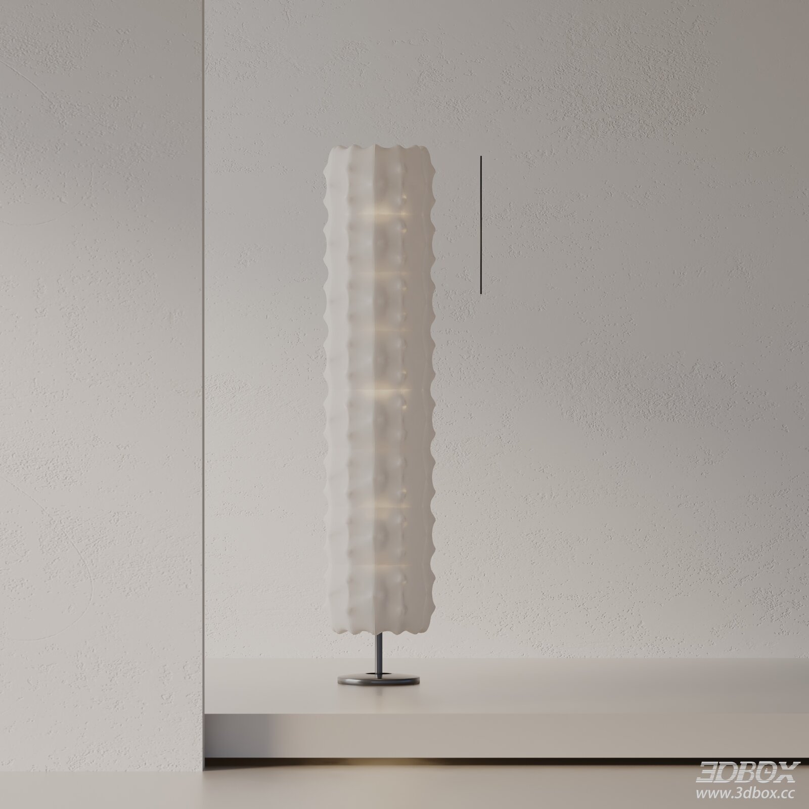 Modern Textured White Floor Lamp 3D model - front view
