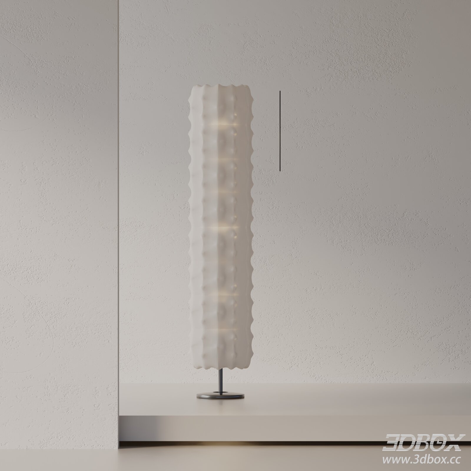 Modern Textured White Floor Lamp 3D model - thumbnail 1