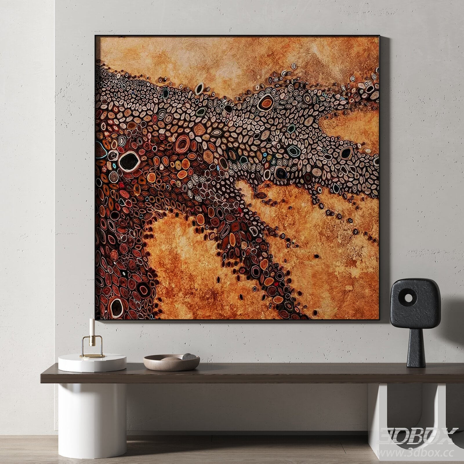 Wabi Sabi Abstract Framed Wall Art Decor 3D model - thumbnail 1