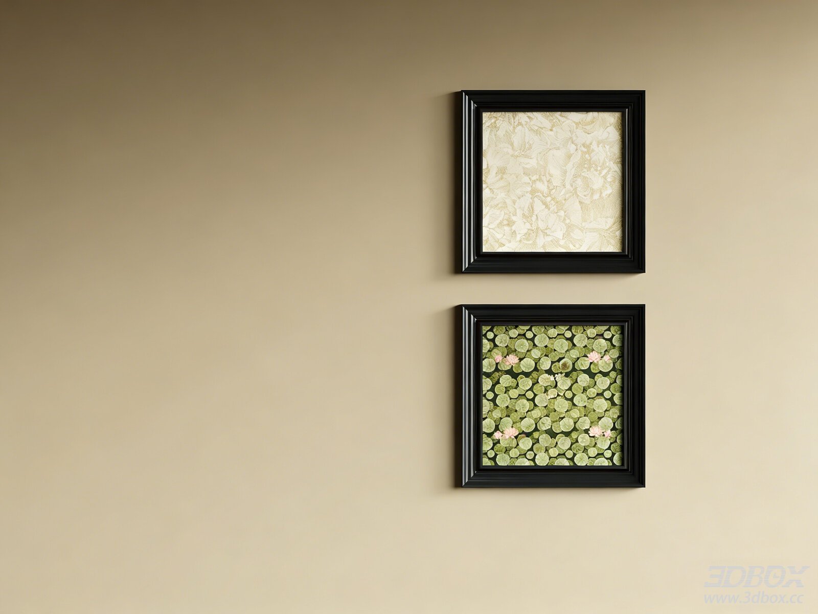 Vintage Style Decorative Framed Wall Art Set 3D model - front view