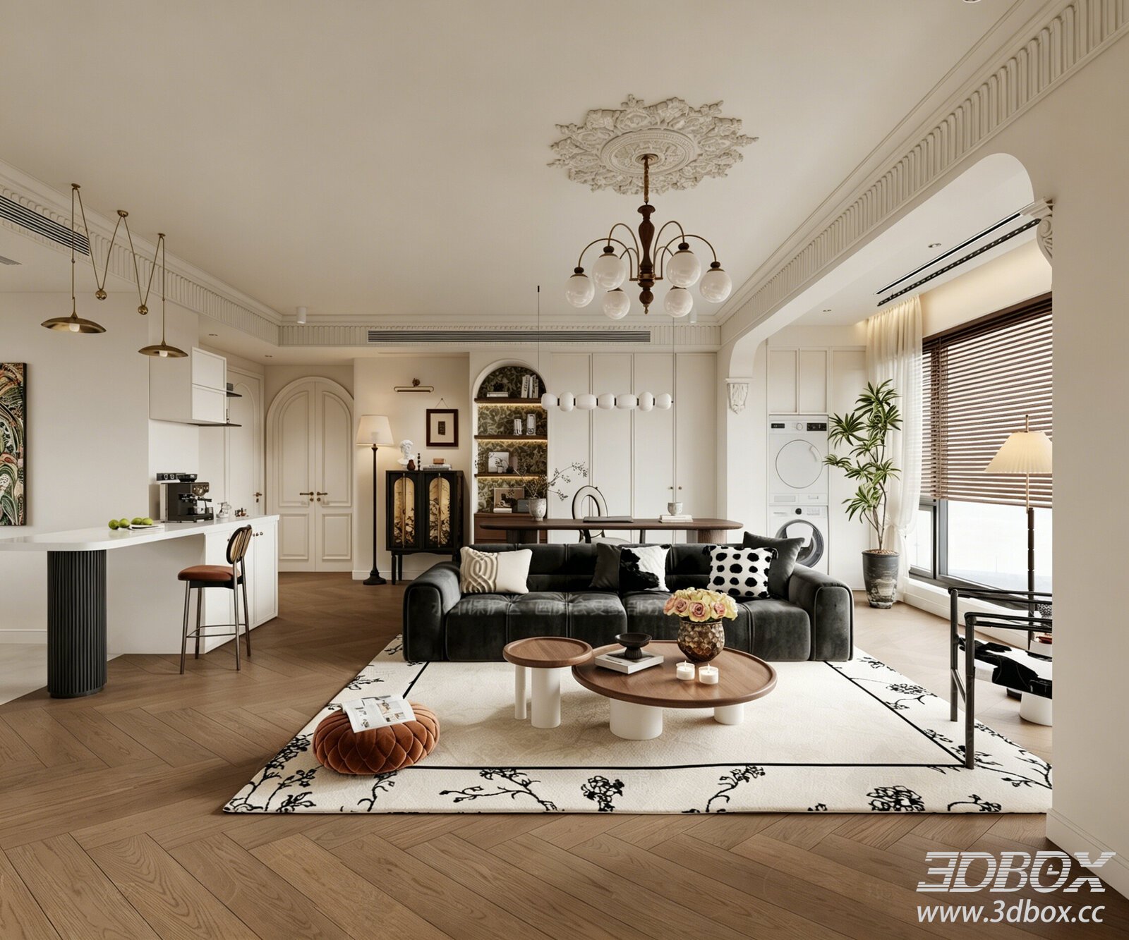 Modern Interior Scene 3D model - thumbnail 1