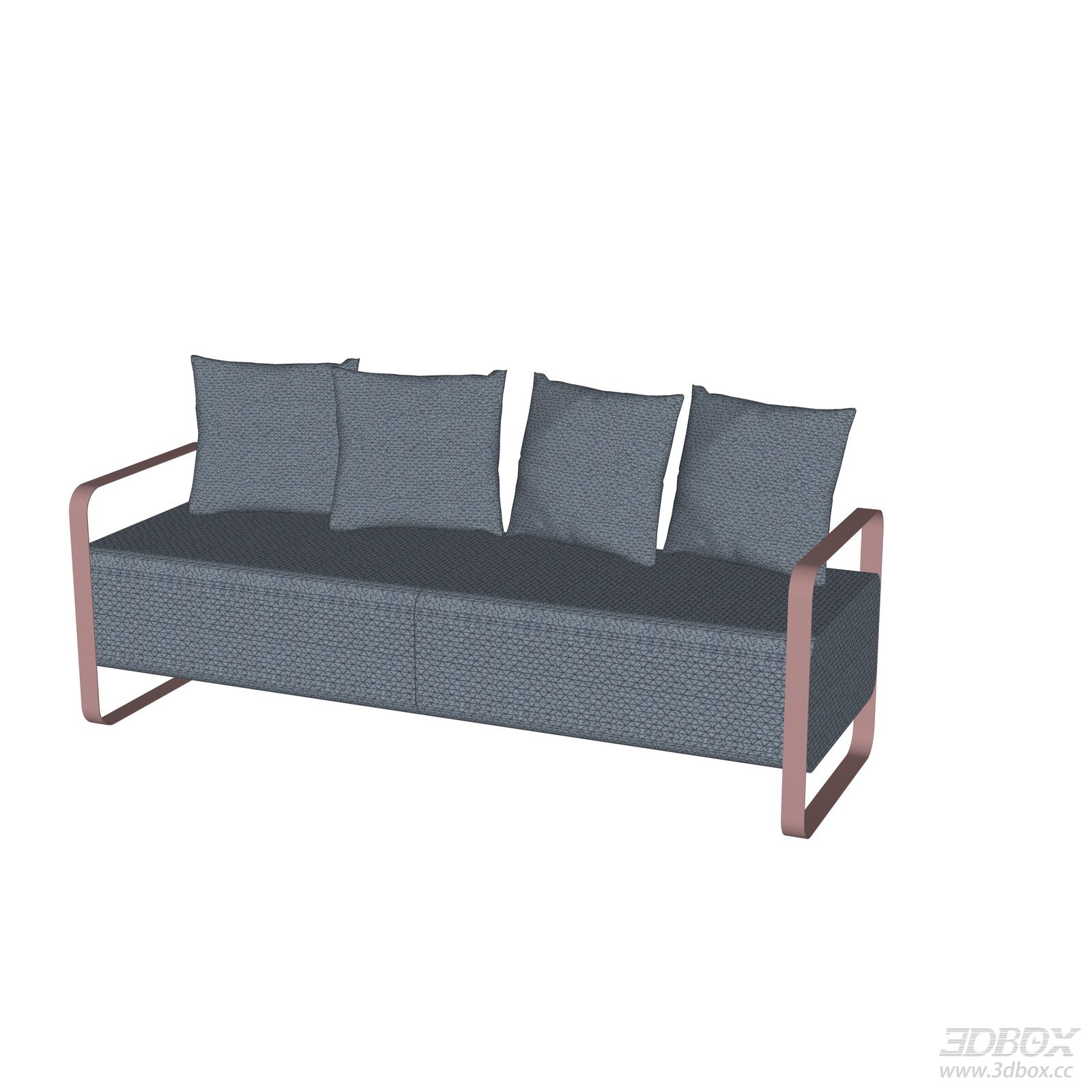 Modern Italian Style Fabric Multi-seat Sofa 3D model - front view