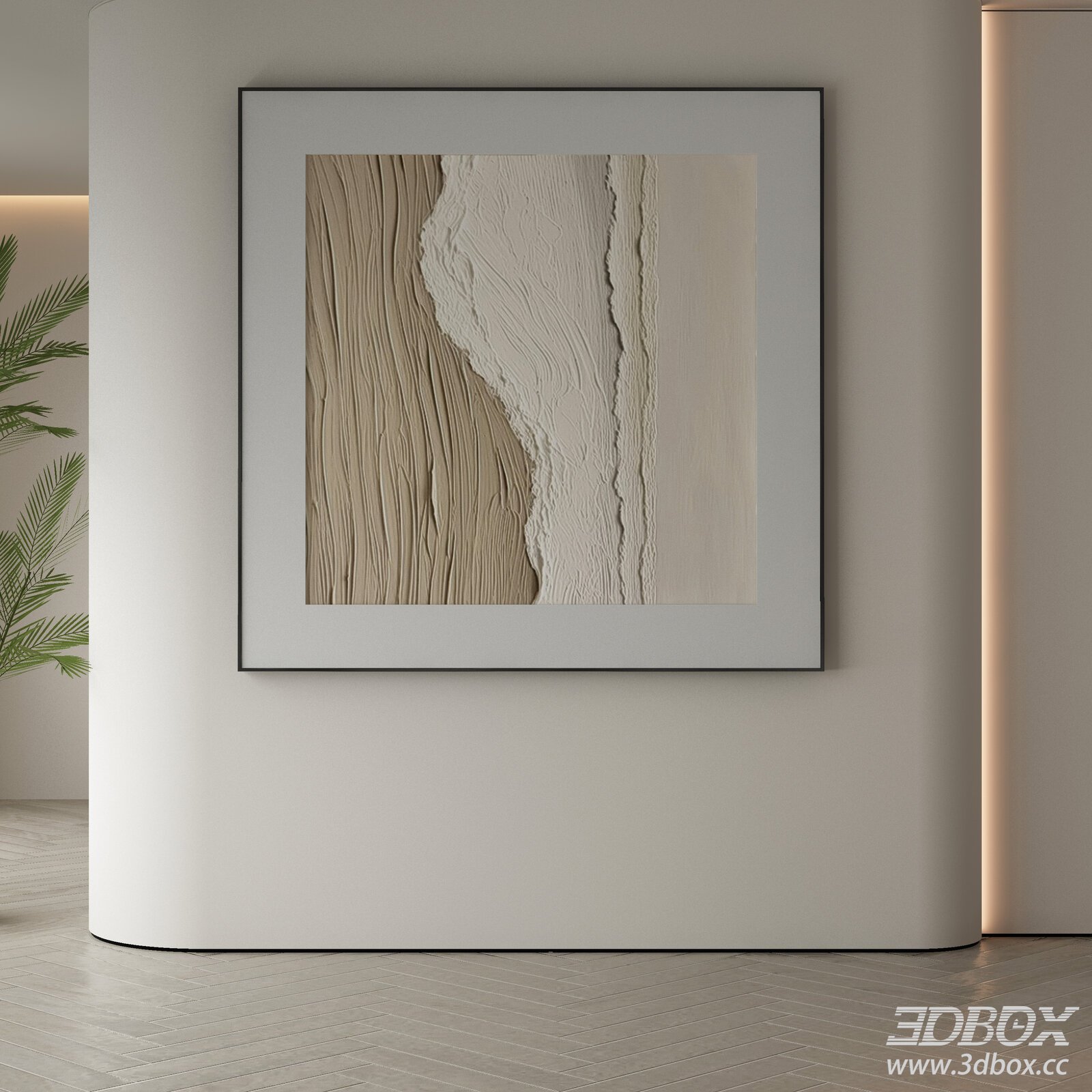 Wabi Sabi Textured Framed Wall Art 3D model - thumbnail 1