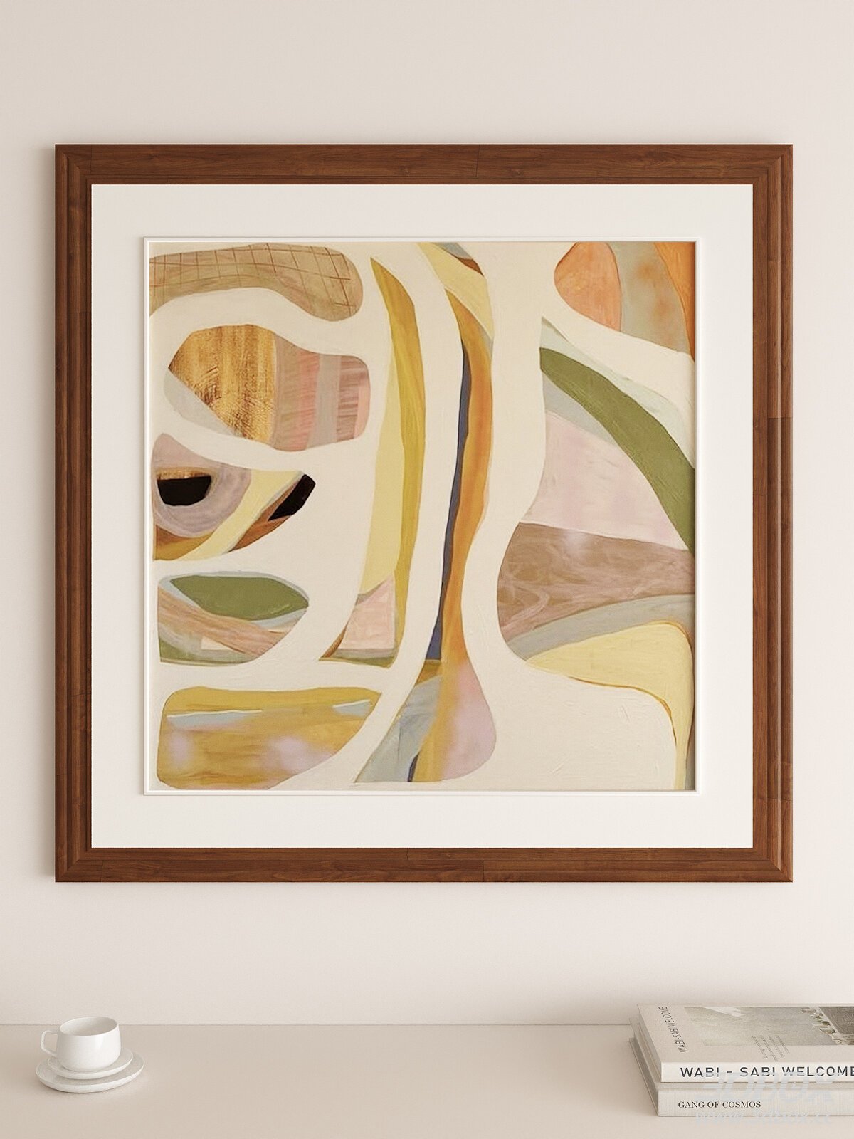 Modern Abstract Wall Art Wooden Picture Frame 3D model - front view