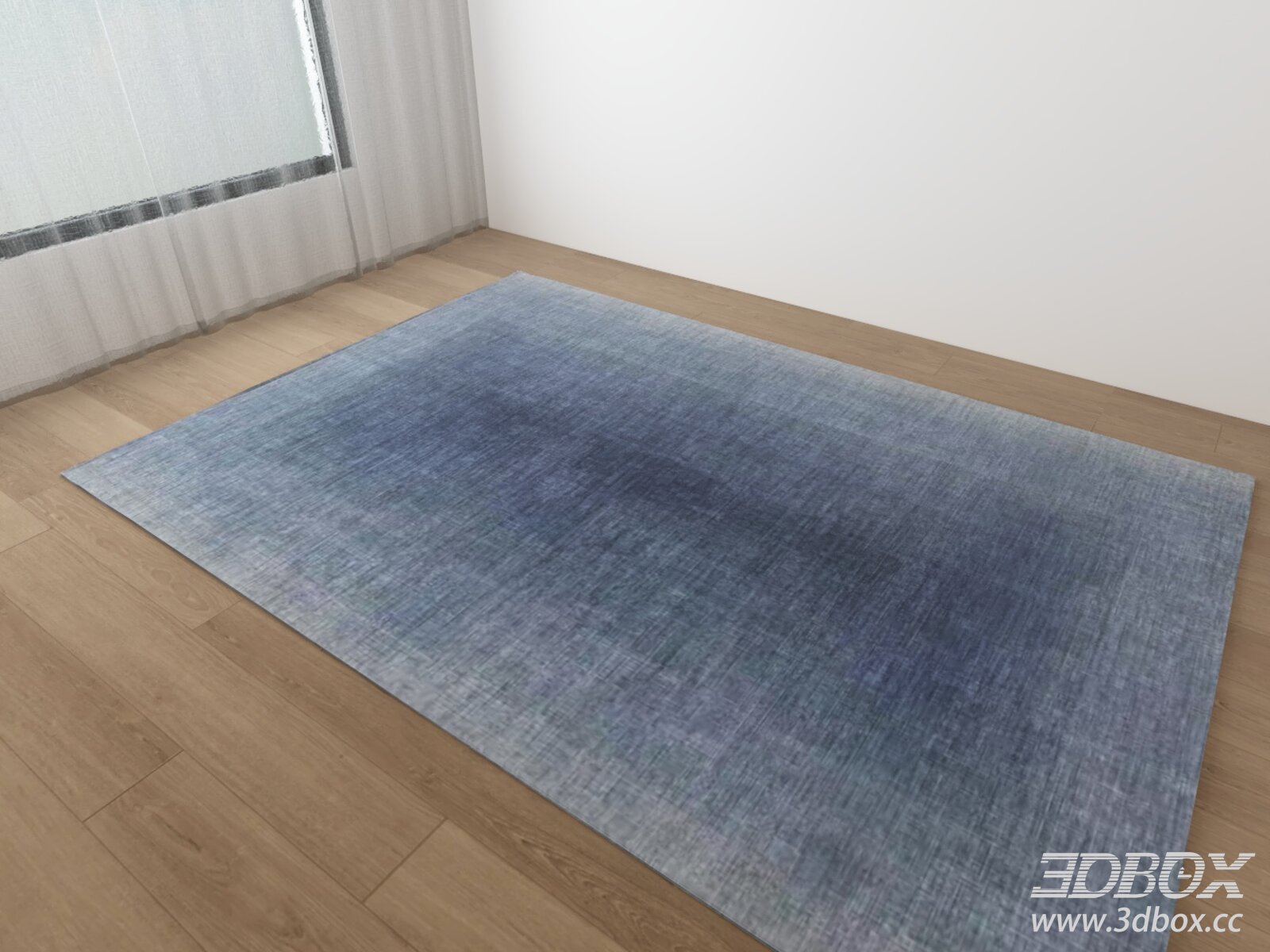 Modern Blue Gradient Textured Carpet 3D model - thumbnail 1