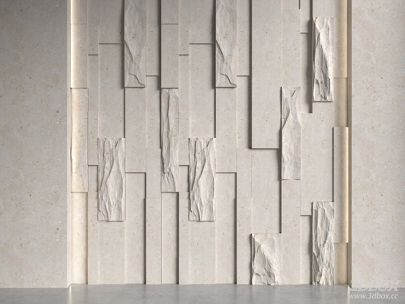 Modern Stone Feature Wall 3D Decorative Panel 3D model - front view