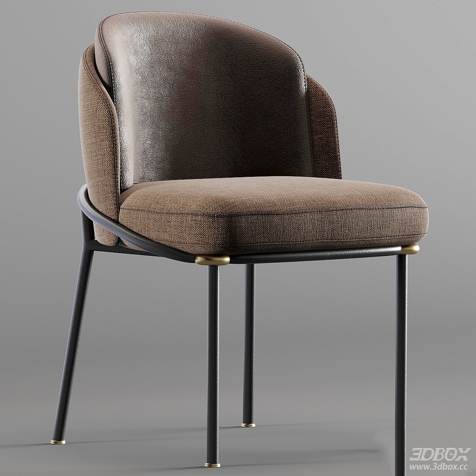 Minotti Fil Noir Modern Upholstered Dining Chair 3D model - front view