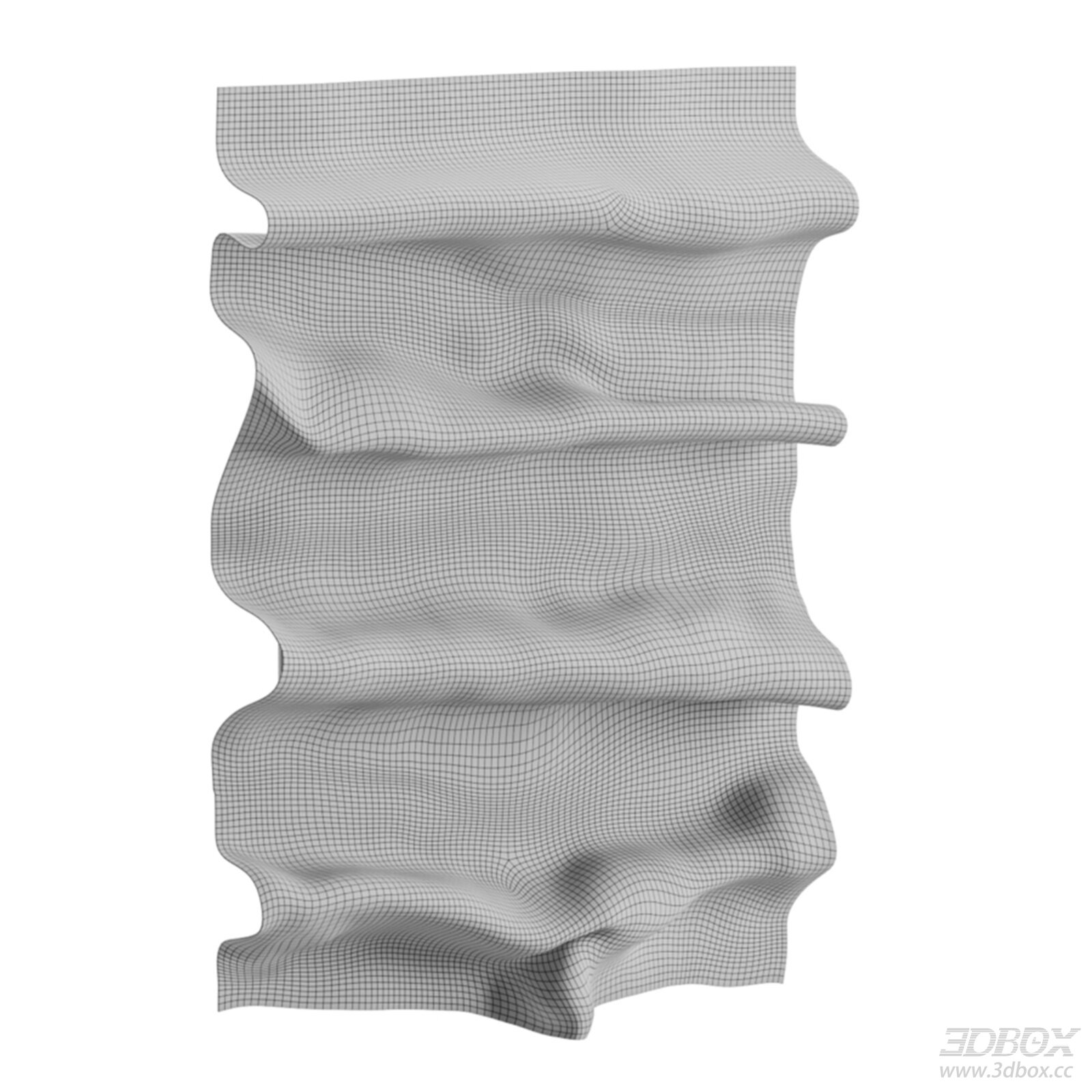 Wavy Decorative 3D Wall Panel 3D model - front view