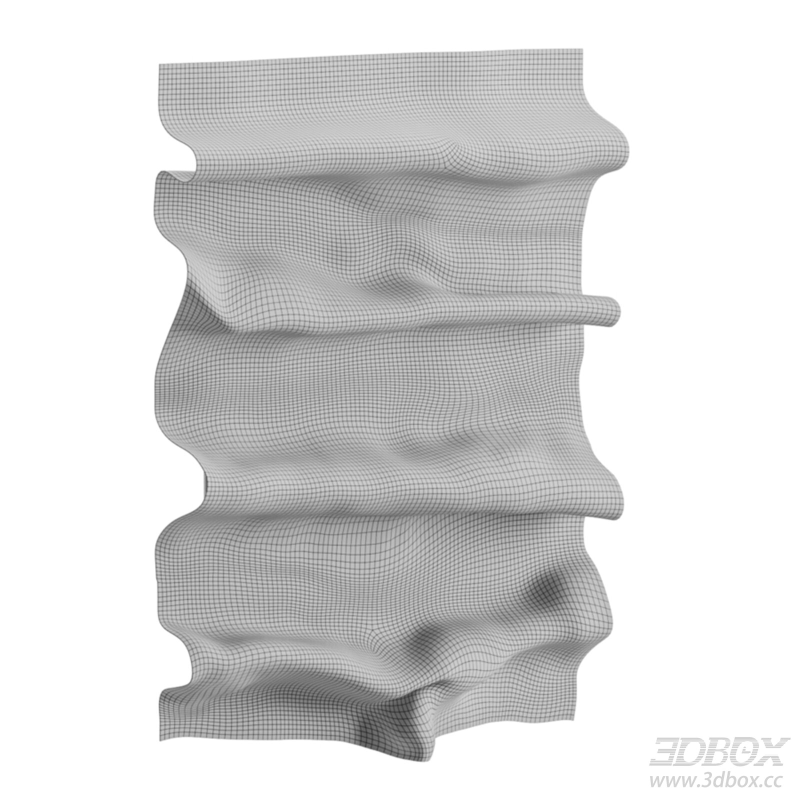 Wavy Decorative 3D Wall Panel 3D model - thumbnail 1