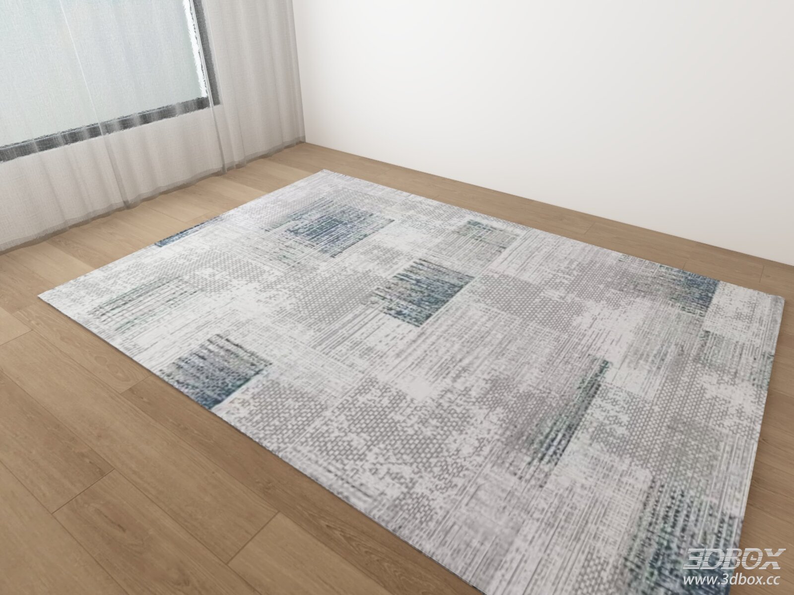 Modern Abstract Geometric Pattern Carpet 3D model - front view