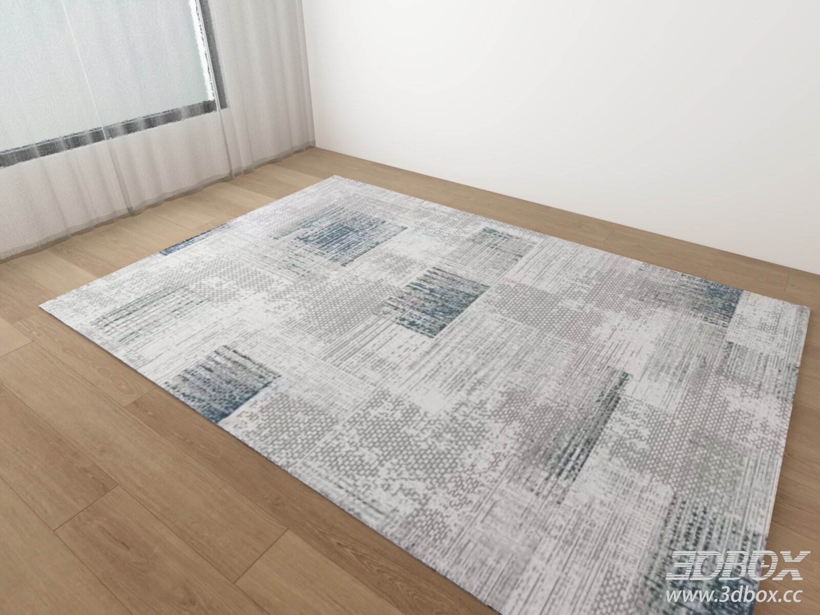 Modern Abstract Geometric Pattern Carpet 3D model - thumbnail 1