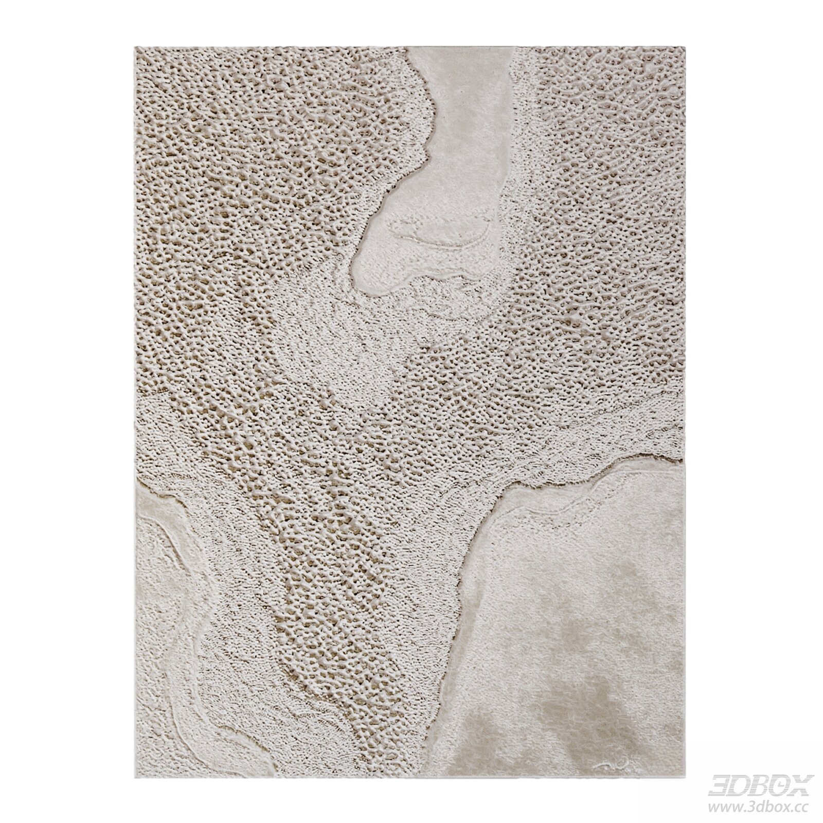 Modern Abstract Textured Beige Carpet 3D model - front view