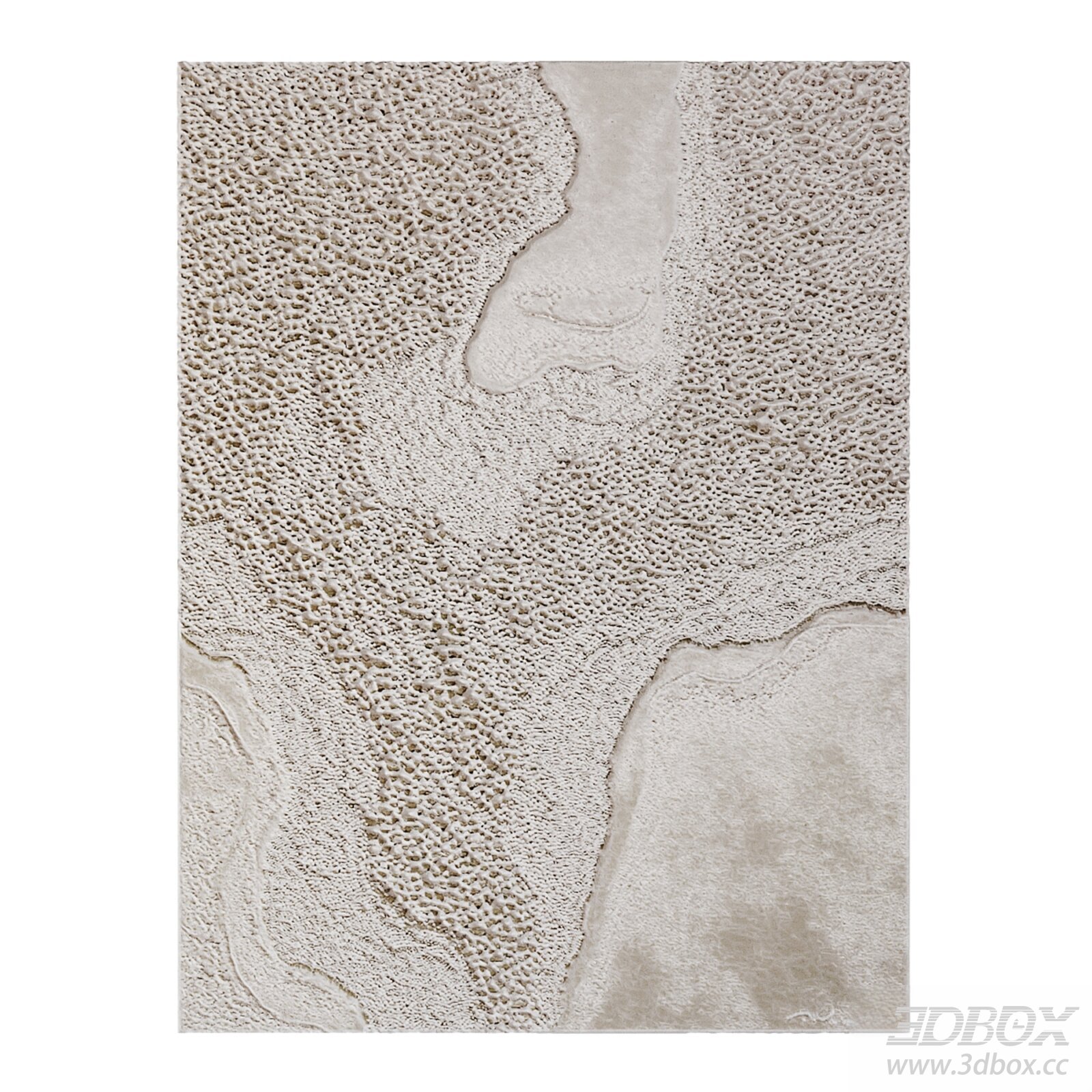 Modern Abstract Textured Beige Carpet 3D model - thumbnail 1