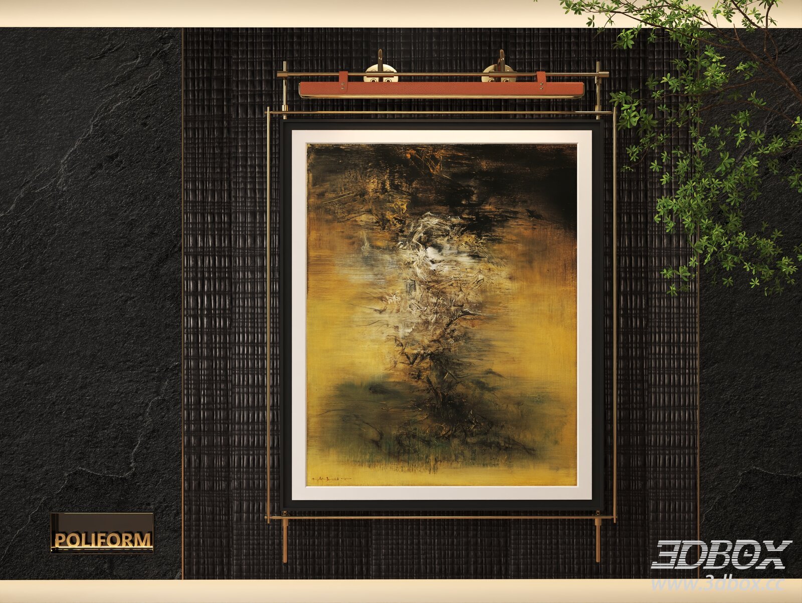 Luxury Abstract Wall Art Decor Frame 3D model - thumbnail 1