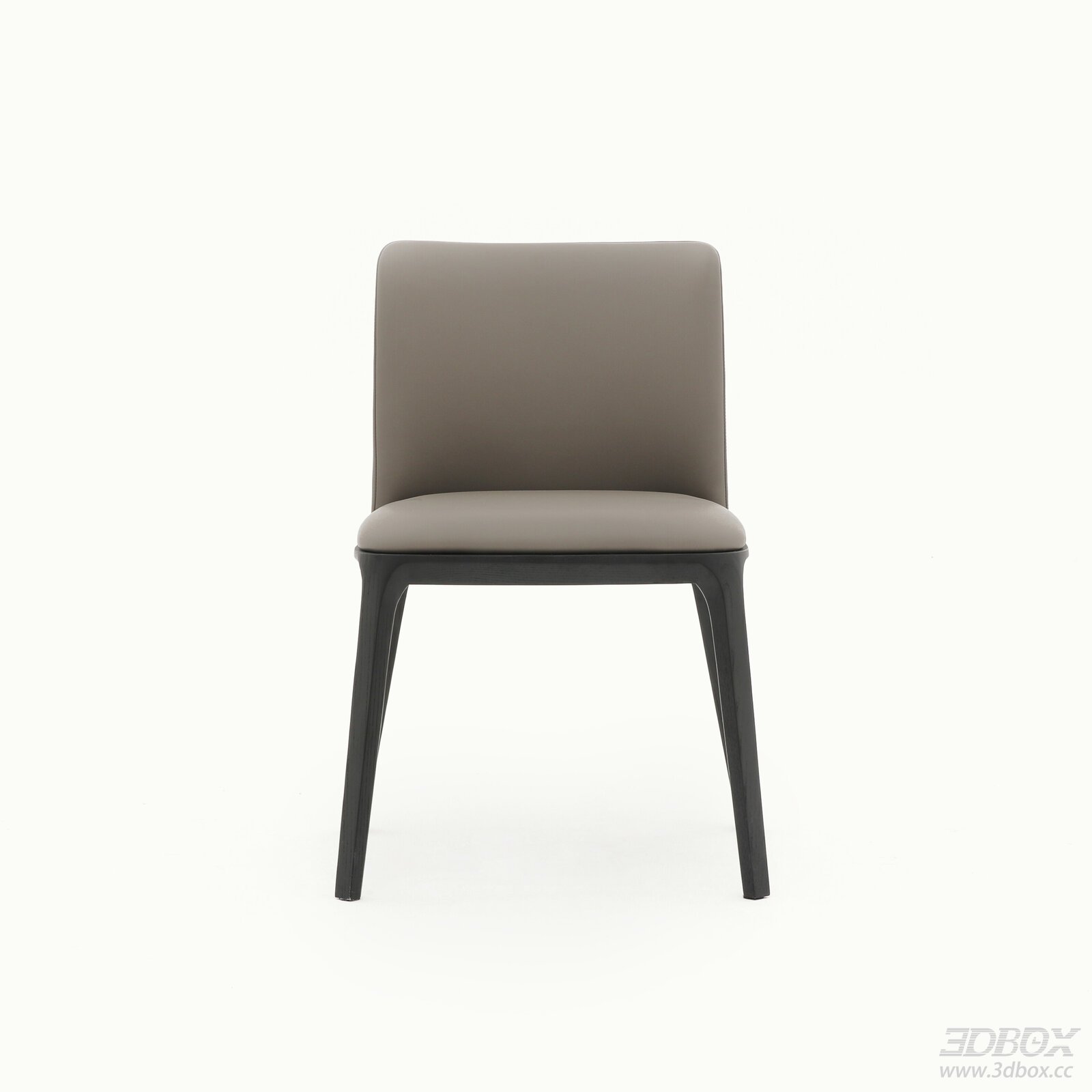 Modern Minimalist Leather Upholstered Dining Chair 3D model - front view