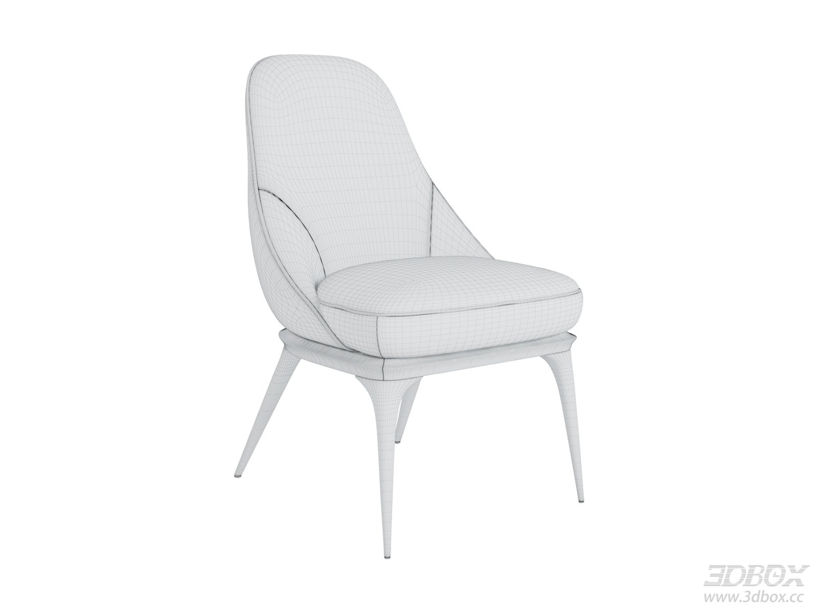 Visionnaire Modern Luxury Upholstered Dining Chair 3D model - front view