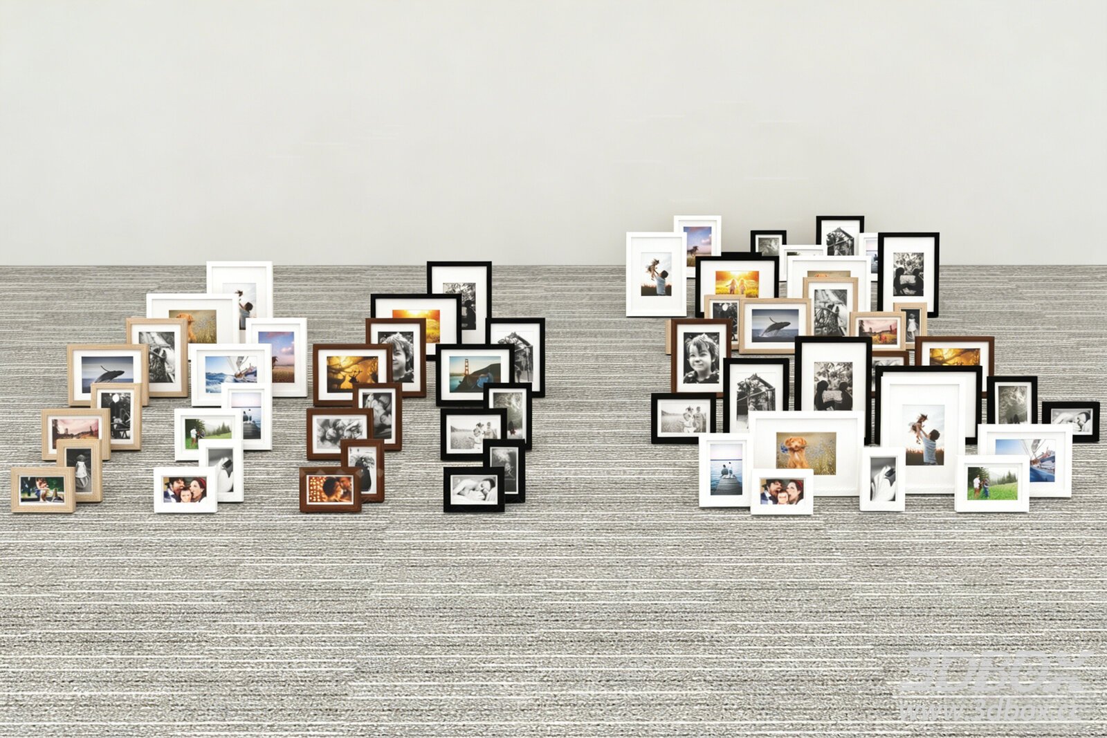 Modern Photo Frame Decor Set 3D model - thumbnail 1