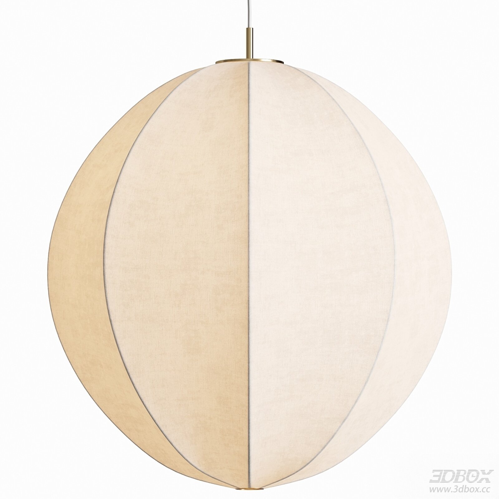 Modern Spherical Linen Fabric Ceiling Pendant Lamp 3D model - front view