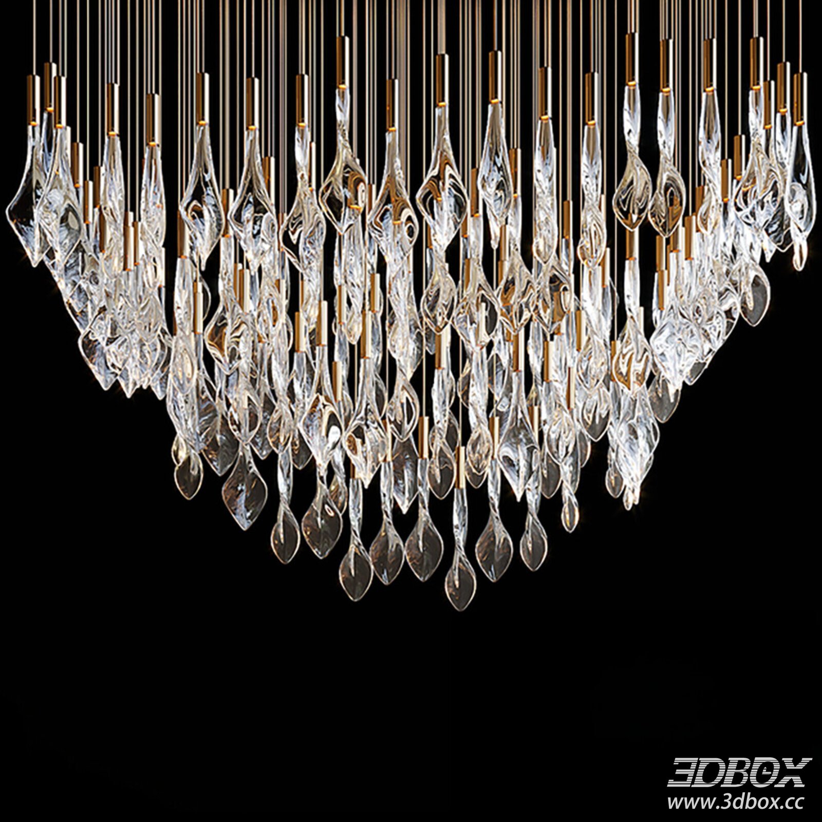 Modern Luxury Crystal Ceiling Chandelier 3D model - thumbnail 1