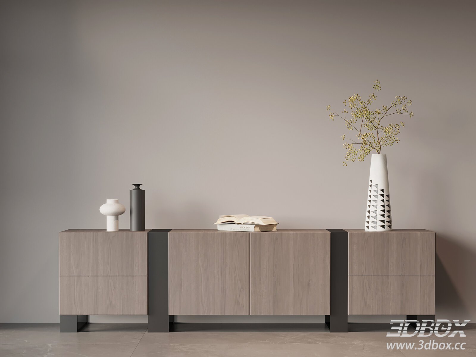 Modern Italian Style TV Cabinet Sideboard 3D model - thumbnail 1
